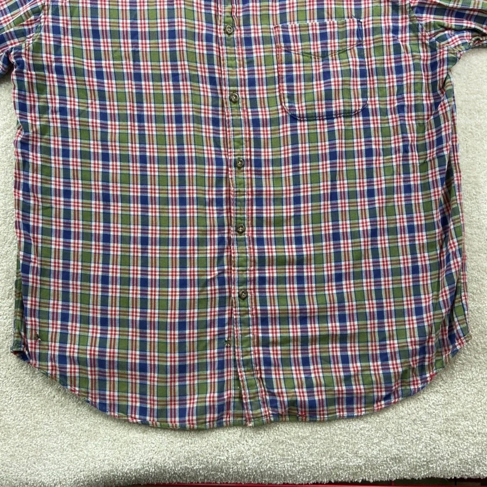 J. Crew Oarsman Button Down Shirt Mens L Plaid Long Sleeve Cotton Pocket